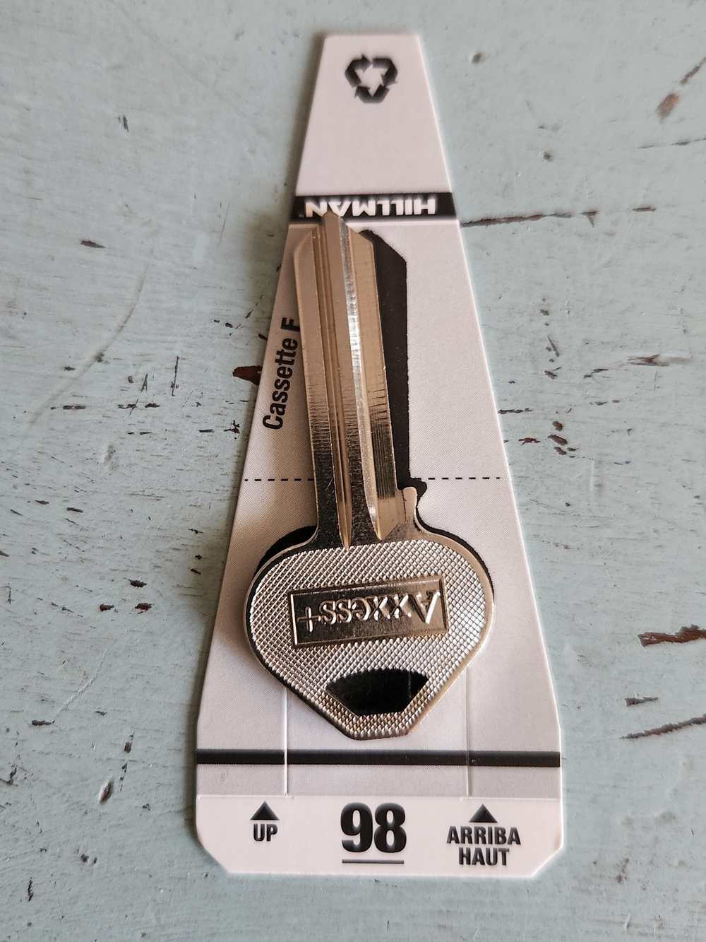 (31) Hillman Cassette F Key Blank 98